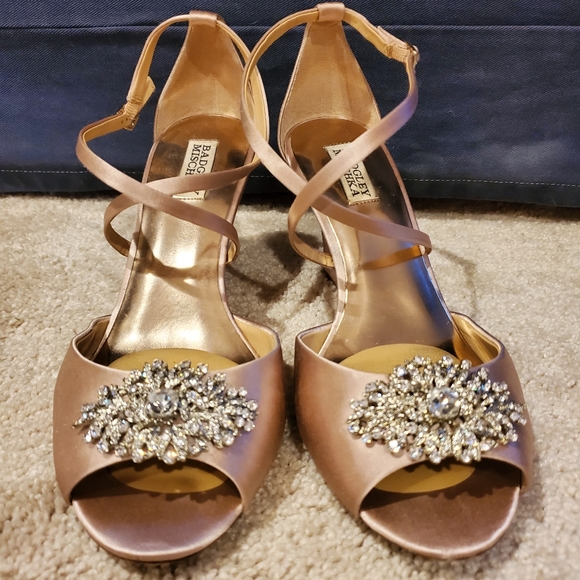 Badgley Mischka Abigail Wedge Dress Sandal 10 - Picture 2 of 3